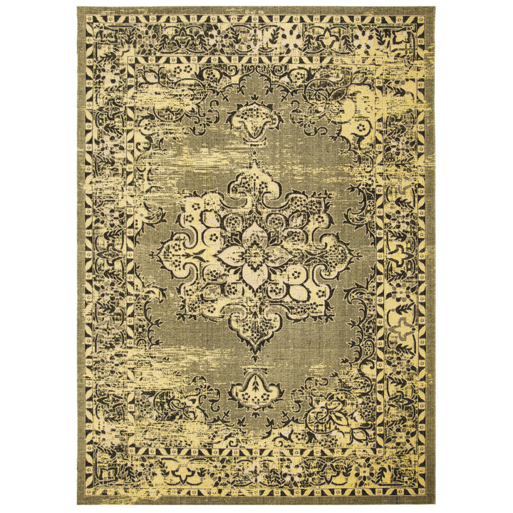 SAFAVIEH Palazzo Collection PAL124-9018 Yellow / Black Rug Image 1