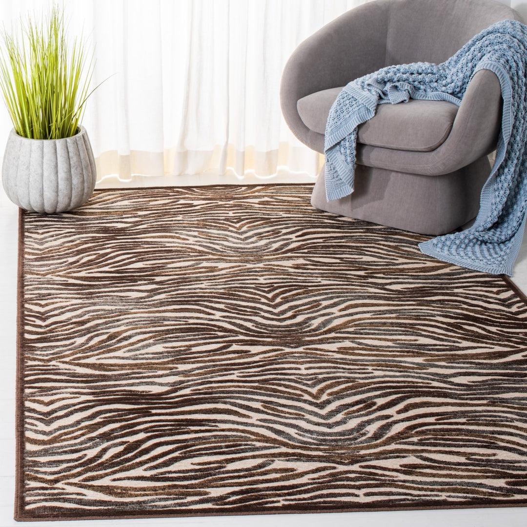 SAFAVIEH Paradise Collection PAR305-1340 Creme / Brown Rug Image 1