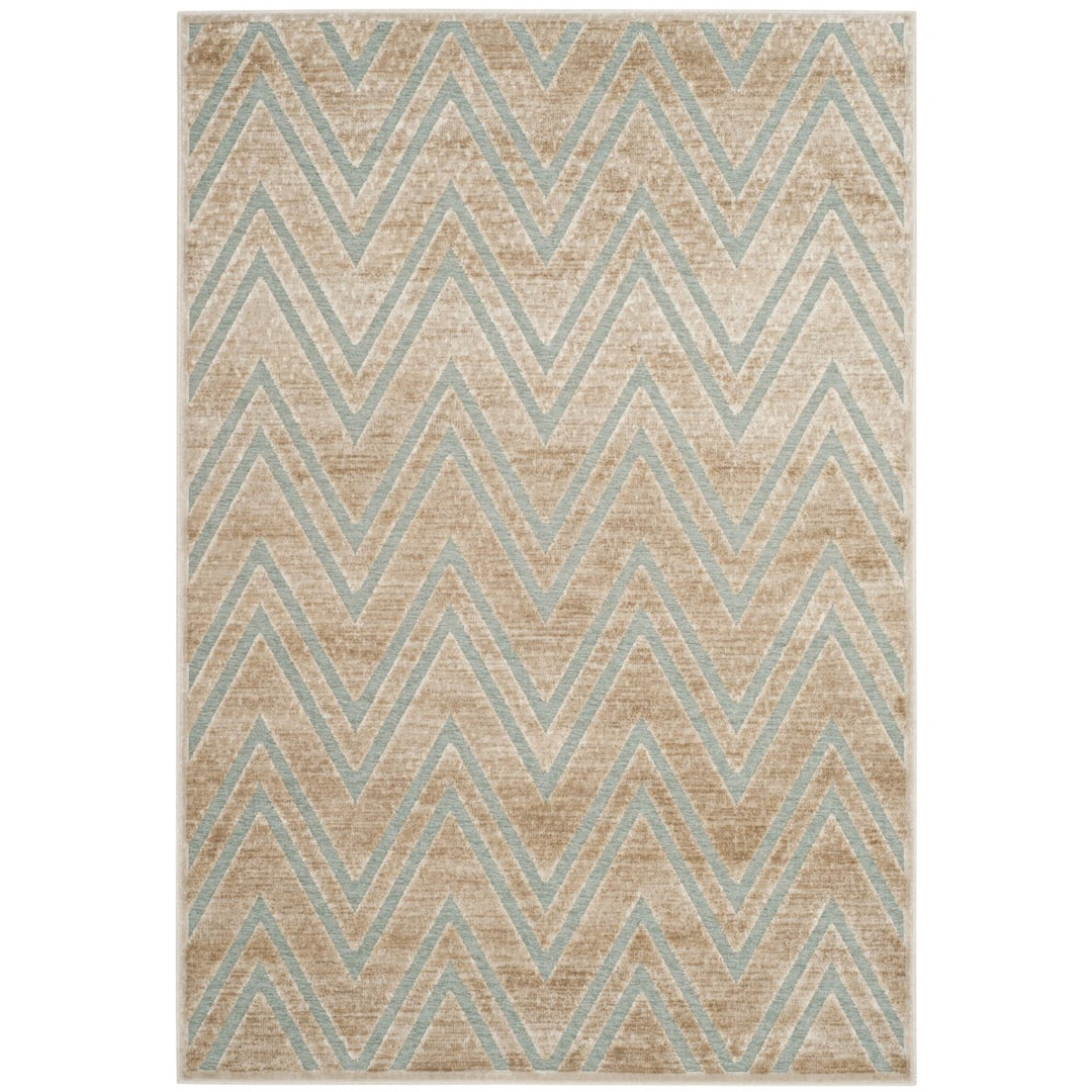 SAFAVIEH Paradise Collection PAR356-3470 Stone / Aqua Rug Image 1