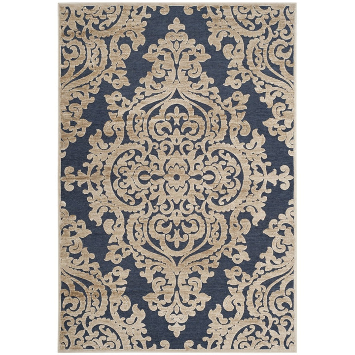 SAFAVIEH Paradise Collection PAR390-3490 Stone / Navy Rug Image 1