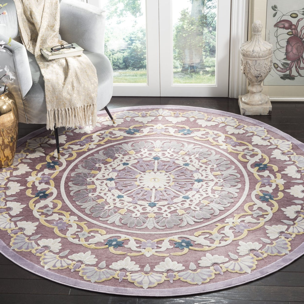 SAFAVIEH Paradise Collection PAR644K Purple / Cream Rug Image 2