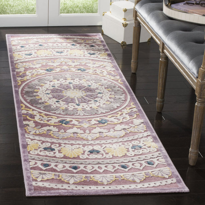 SAFAVIEH Paradise Collection PAR644K Purple / Cream Rug Image 3