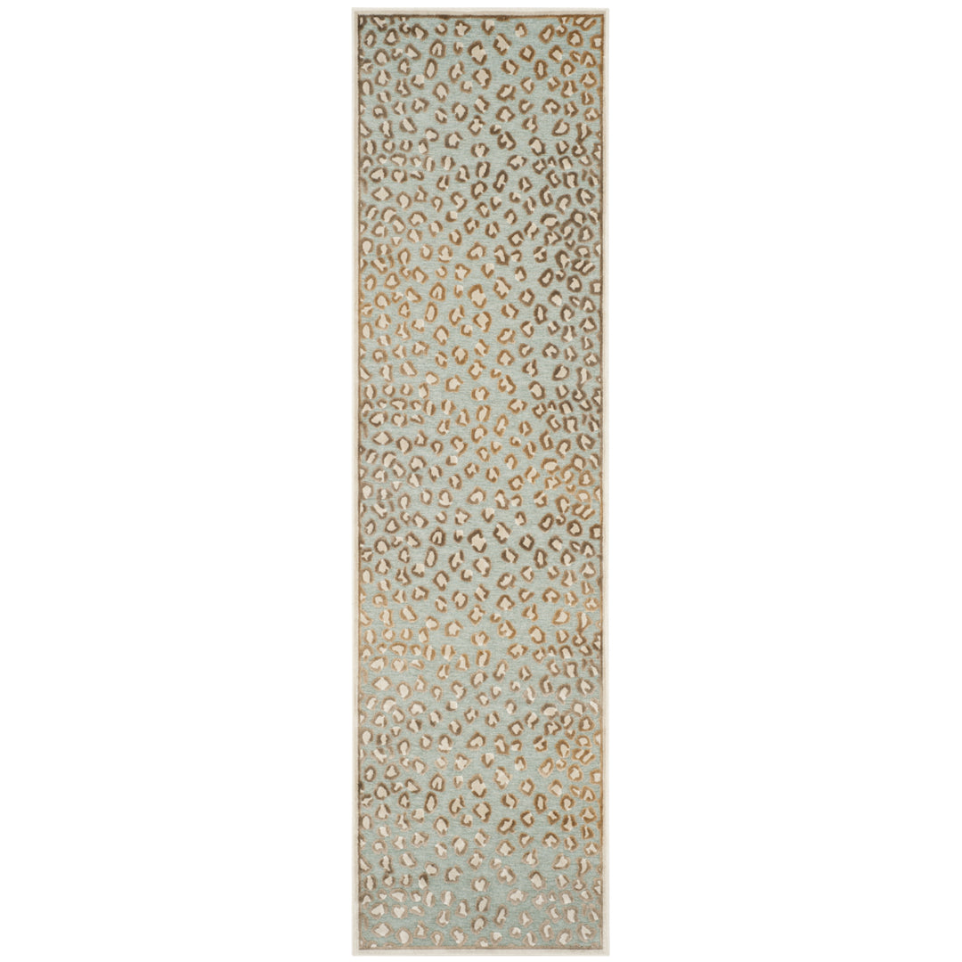 SAFAVIEH Paradise Collection PAR84-3470 Stone / Aqua Rug Image 3