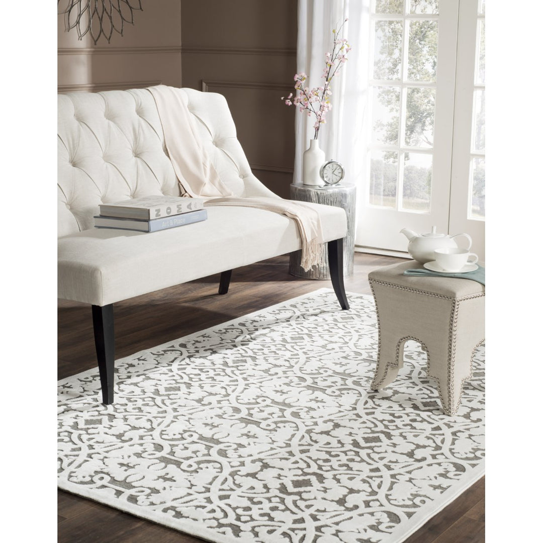 SAFAVIEH Paradise Collection PARB636C Ivory/Dark Grey Rug Image 1