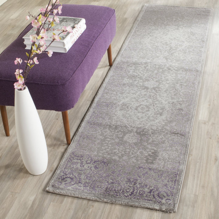 SAFAVIEH Passion Collection PAS402G Grey / Lavender Rug Image 2