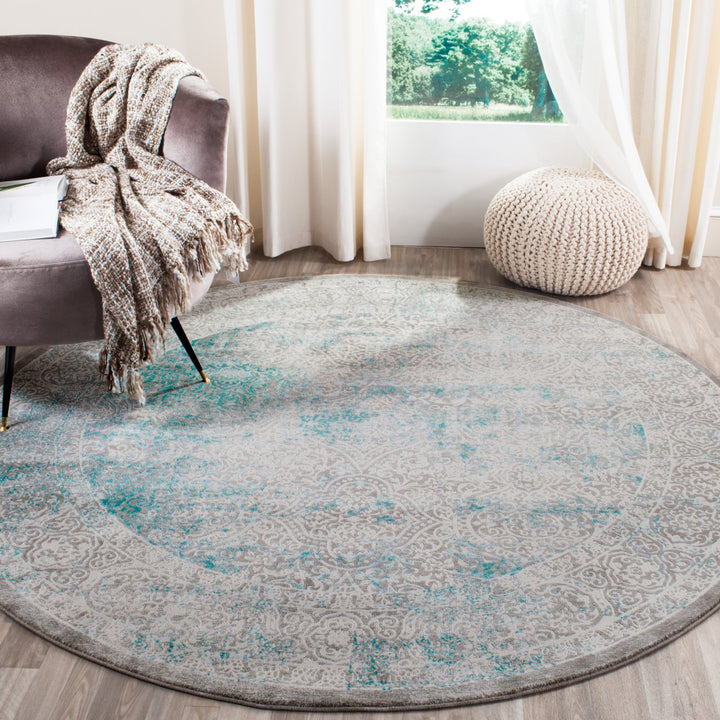 SAFAVIEH Passion Collection PAS401B Turquoise / Ivory Rug Image 2