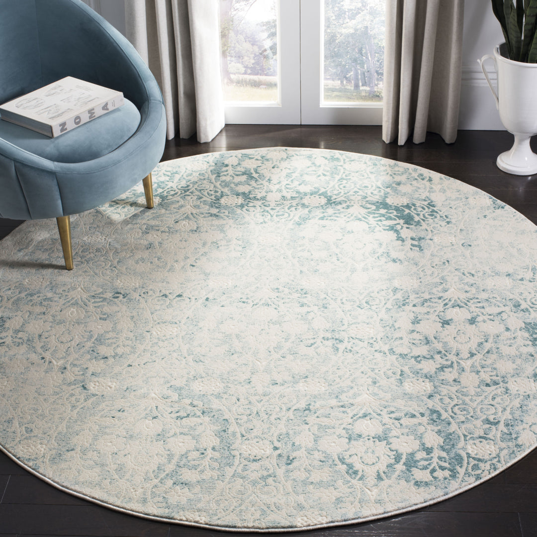 SAFAVIEH Passion Collection PAS403B Turquoise / Ivory Rug Image 2