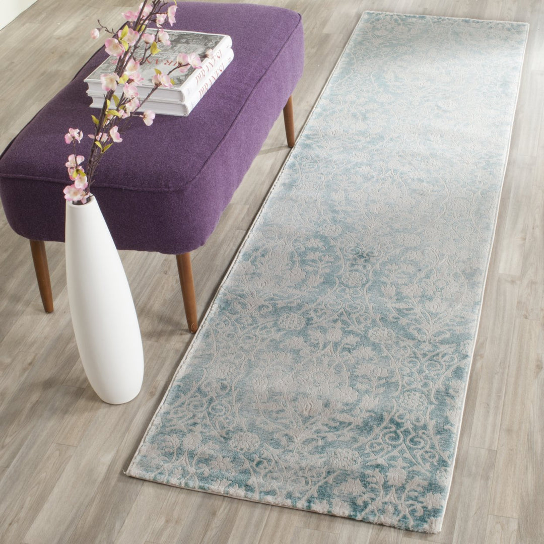 SAFAVIEH Passion Collection PAS403B Turquoise / Ivory Rug Image 3