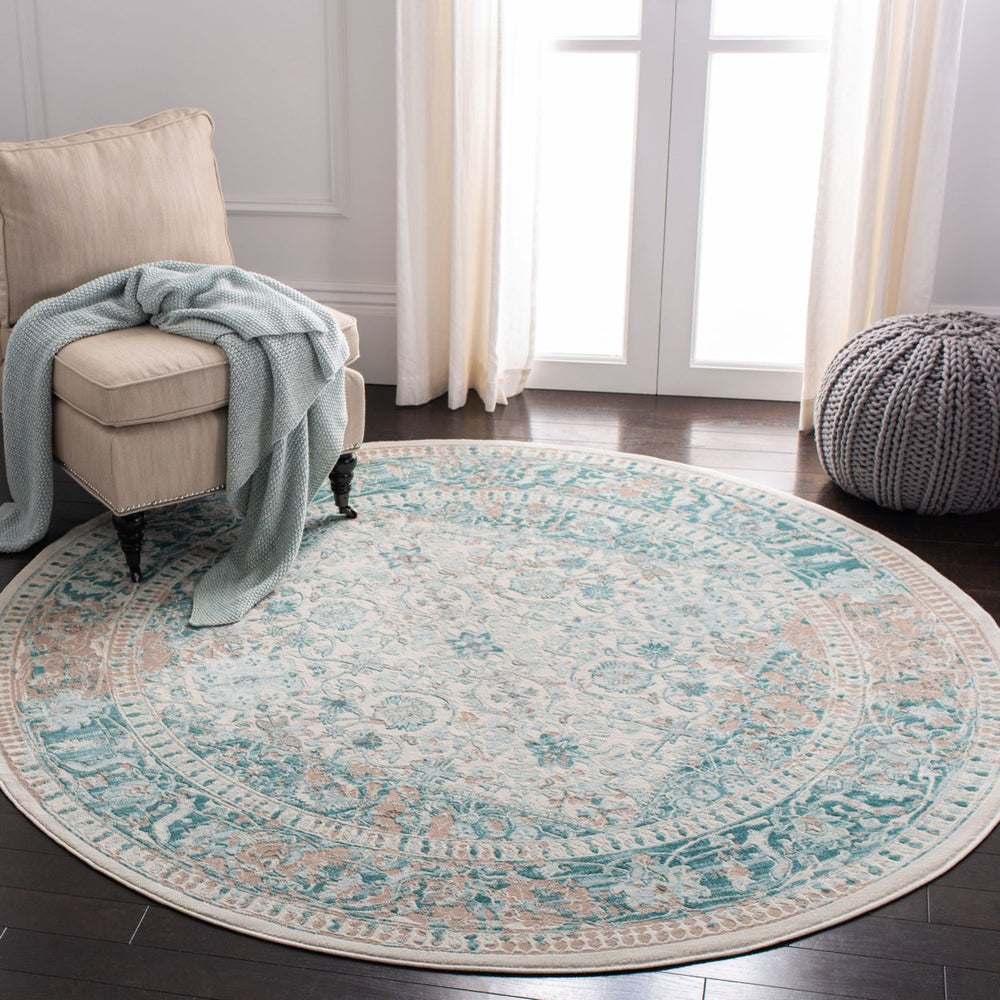 SAFAVIEH Passion Collection PAS405B Turquoise / Ivory Rug Image 2