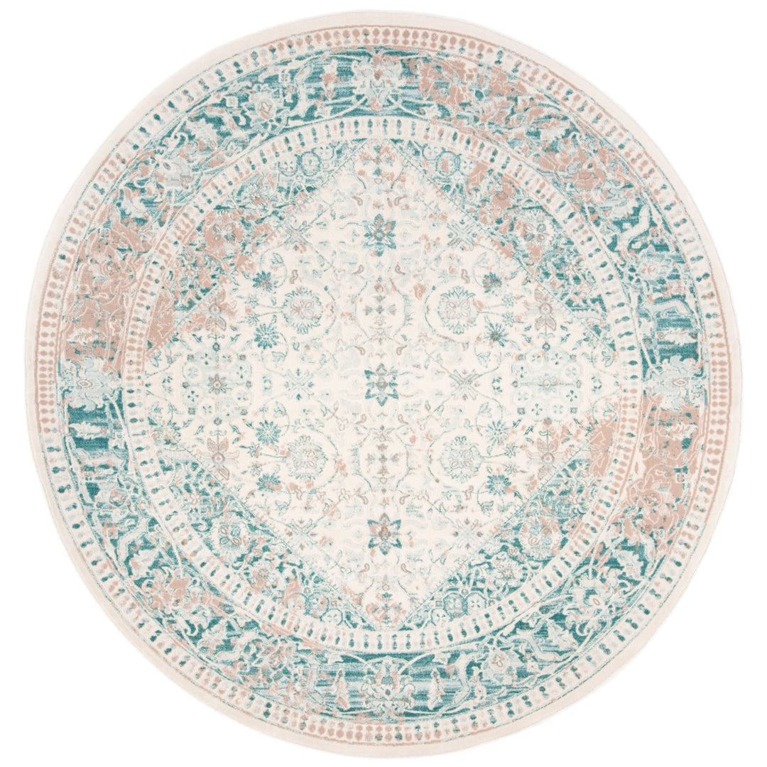 SAFAVIEH Passion Collection PAS405B Turquoise / Ivory Rug Image 4