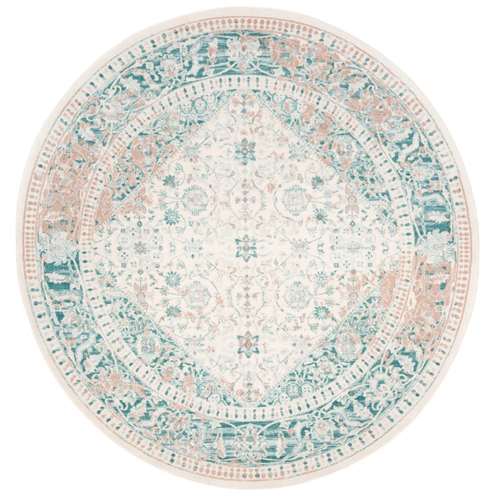 SAFAVIEH Passion Collection PAS405B Turquoise / Ivory Rug Image 1