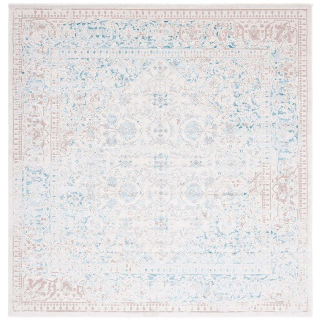 SAFAVIEH Passion Collection PAS405B Turquoise / Ivory Rug Image 6