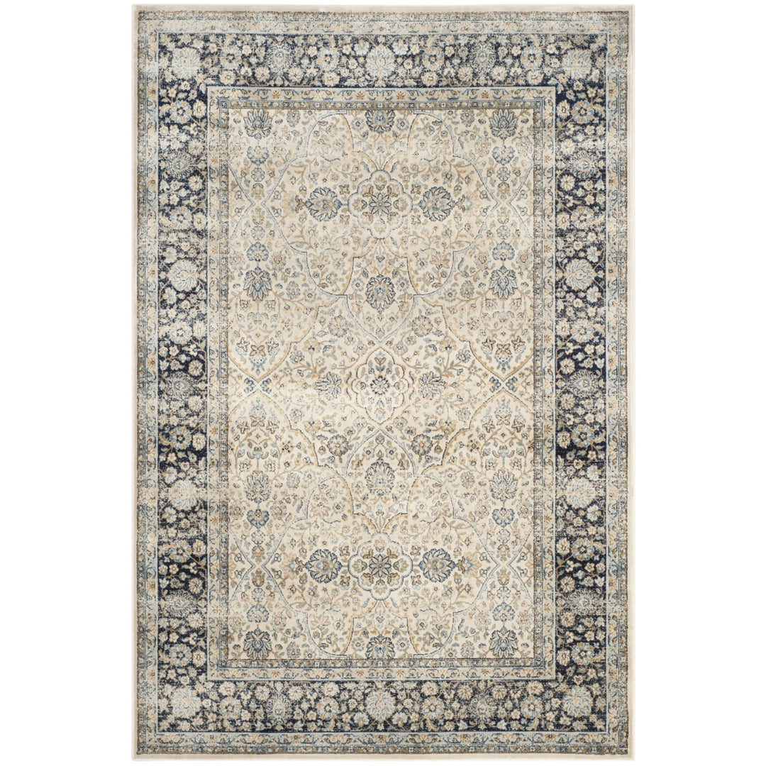 SAFAVIEH Persian Garden PGV606D Ivory / Navy Rug Image 1