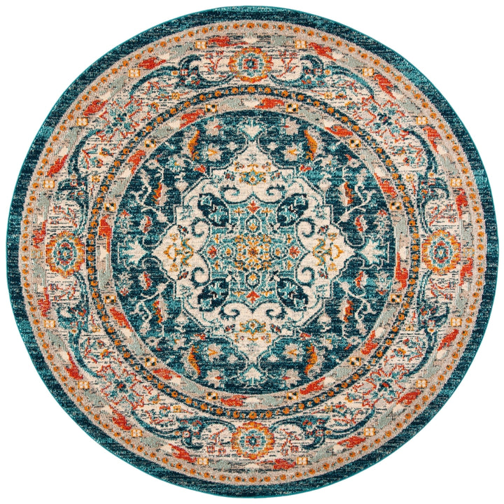 SAFAVIEH Phoenix Collection PHX154M Ivory / Blue Rug Image 4