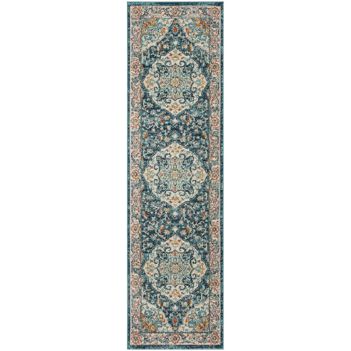 SAFAVIEH Phoenix Collection PHX154M Ivory / Blue Rug Image 1