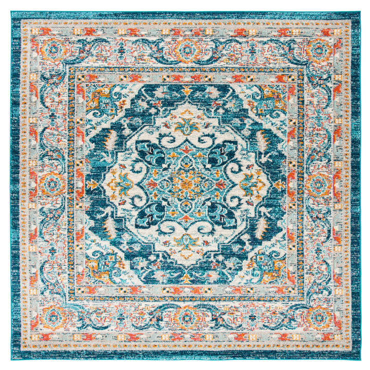 SAFAVIEH Phoenix Collection PHX154M Ivory / Blue Rug Image 6