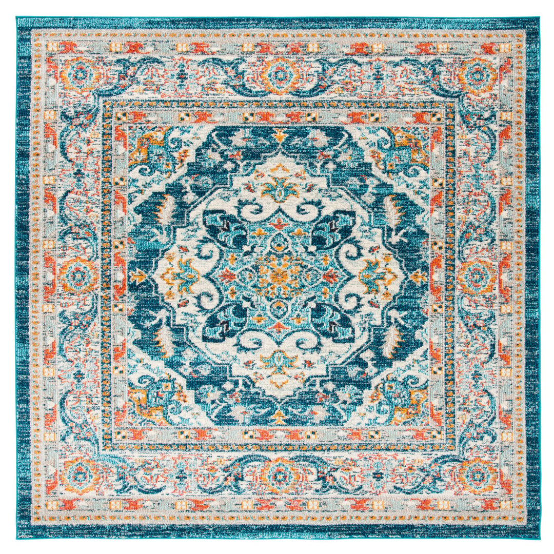 SAFAVIEH Phoenix Collection PHX154M Ivory / Blue Rug Image 1