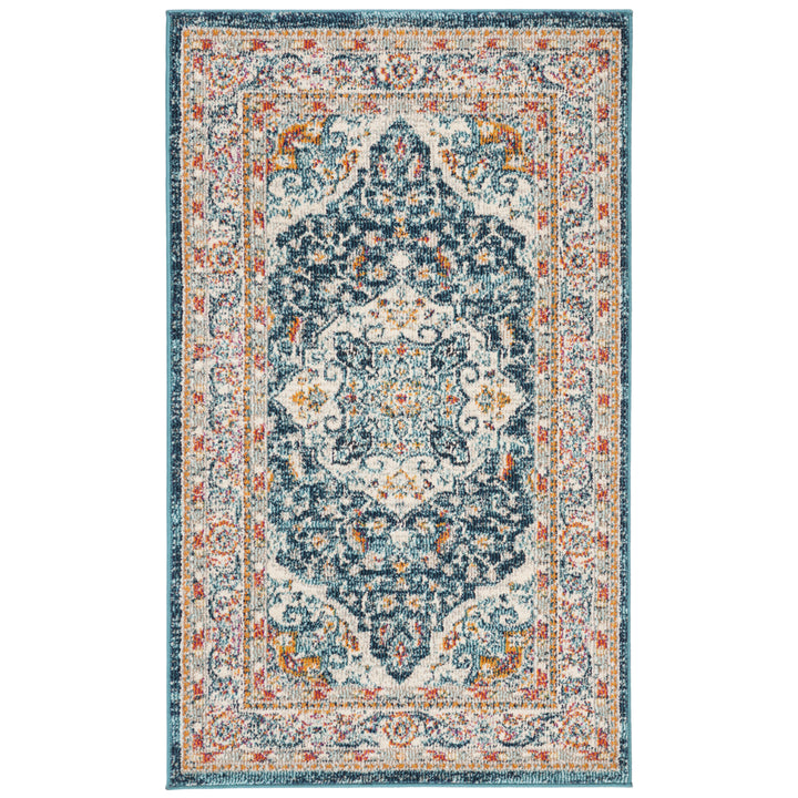 SAFAVIEH Phoenix Collection PHX154M Ivory / Blue Rug Image 1