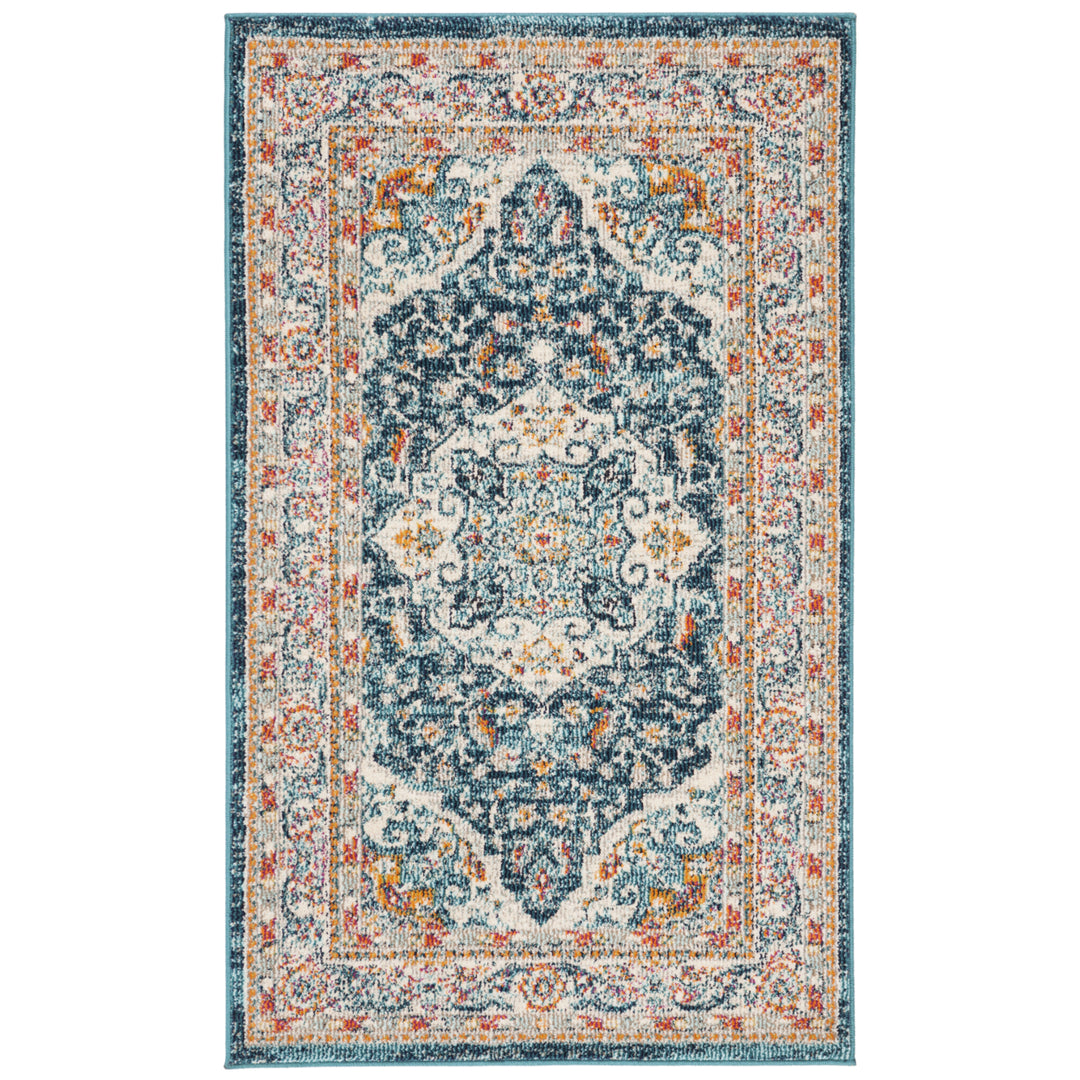 SAFAVIEH Phoenix Collection PHX154M Ivory / Blue Rug Image 8