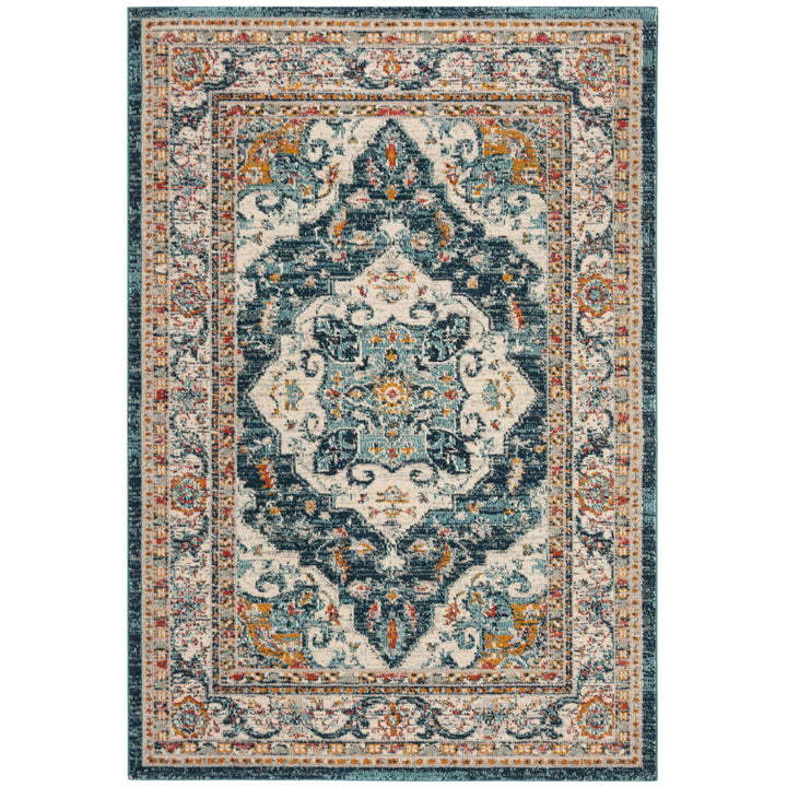 SAFAVIEH Phoenix Collection PHX154M Ivory / Blue Rug Image 9