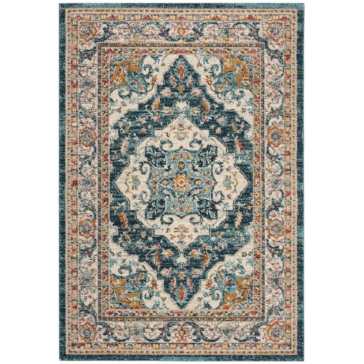 SAFAVIEH Phoenix Collection PHX154M Ivory / Blue Rug Image 1