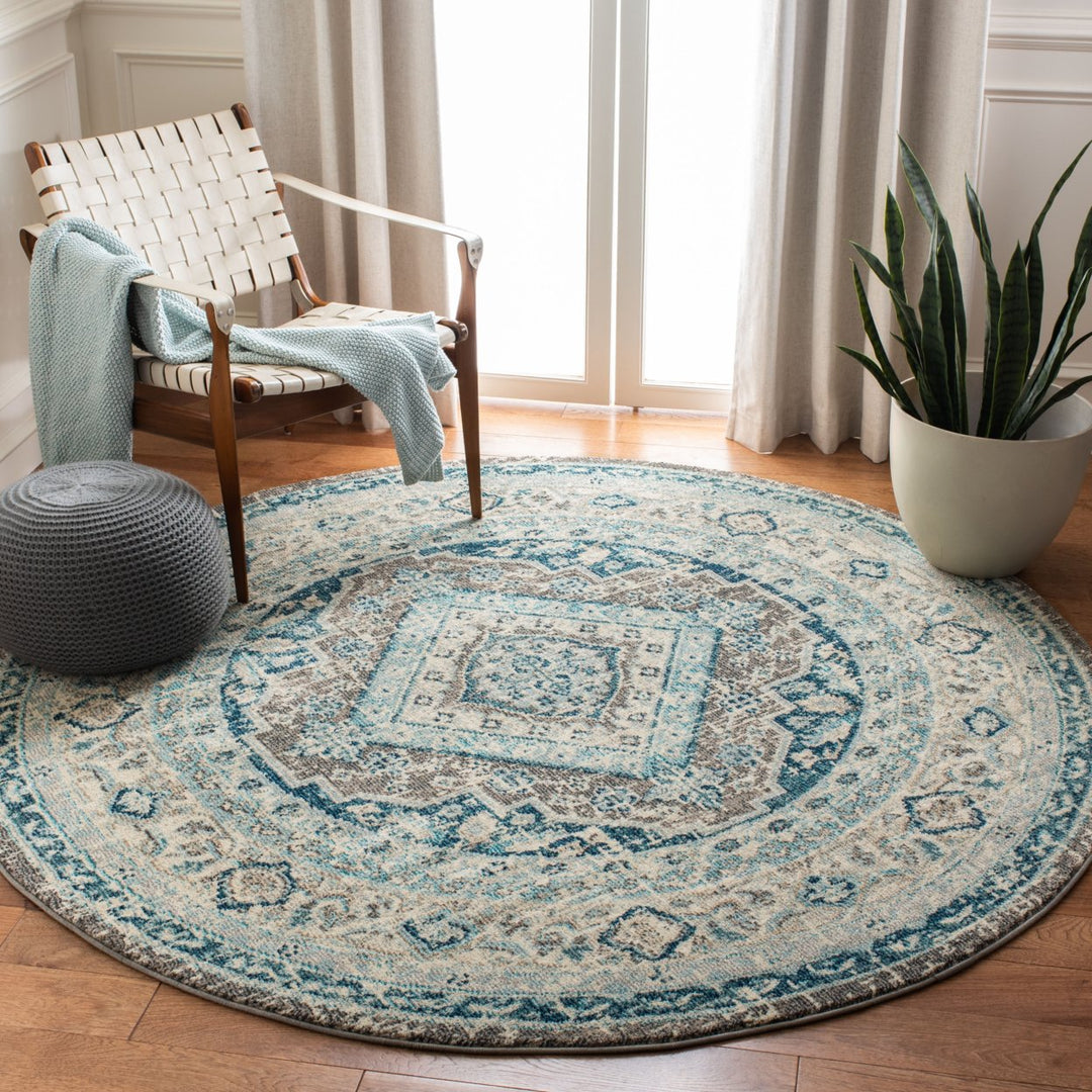 SAFAVIEH Phoenix Collection PHX155F Grey / Blue Rug Image 2