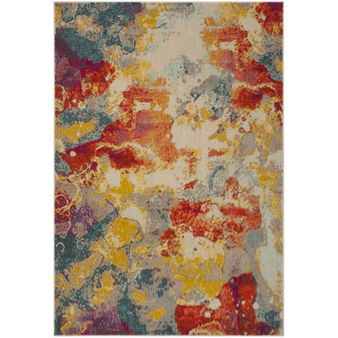 SAFAVIEH Phoenix Collection PHX157P Blue / Orange Rug Image 1