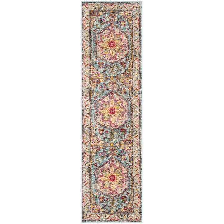 SAFAVIEH Phoenix Collection PHX153K Turquoise / Beige Rug Image 1