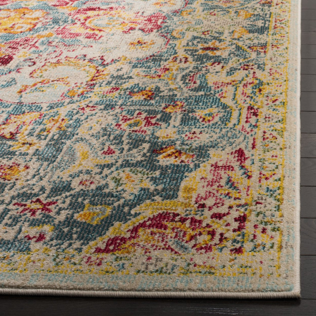 SAFAVIEH Phoenix Collection PHX156B Blue / Yellow Rug Image 4