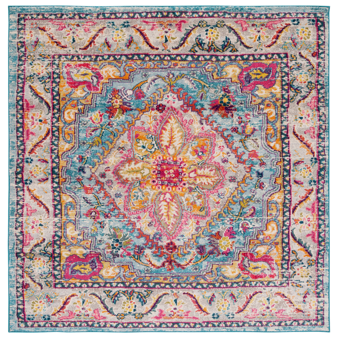 SAFAVIEH Phoenix Collection PHX153K Turquoise / Beige Rug Image 6