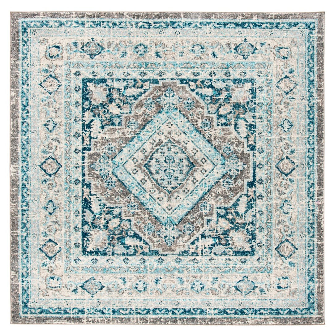 SAFAVIEH Phoenix Collection PHX155F Grey / Blue Rug Image 1