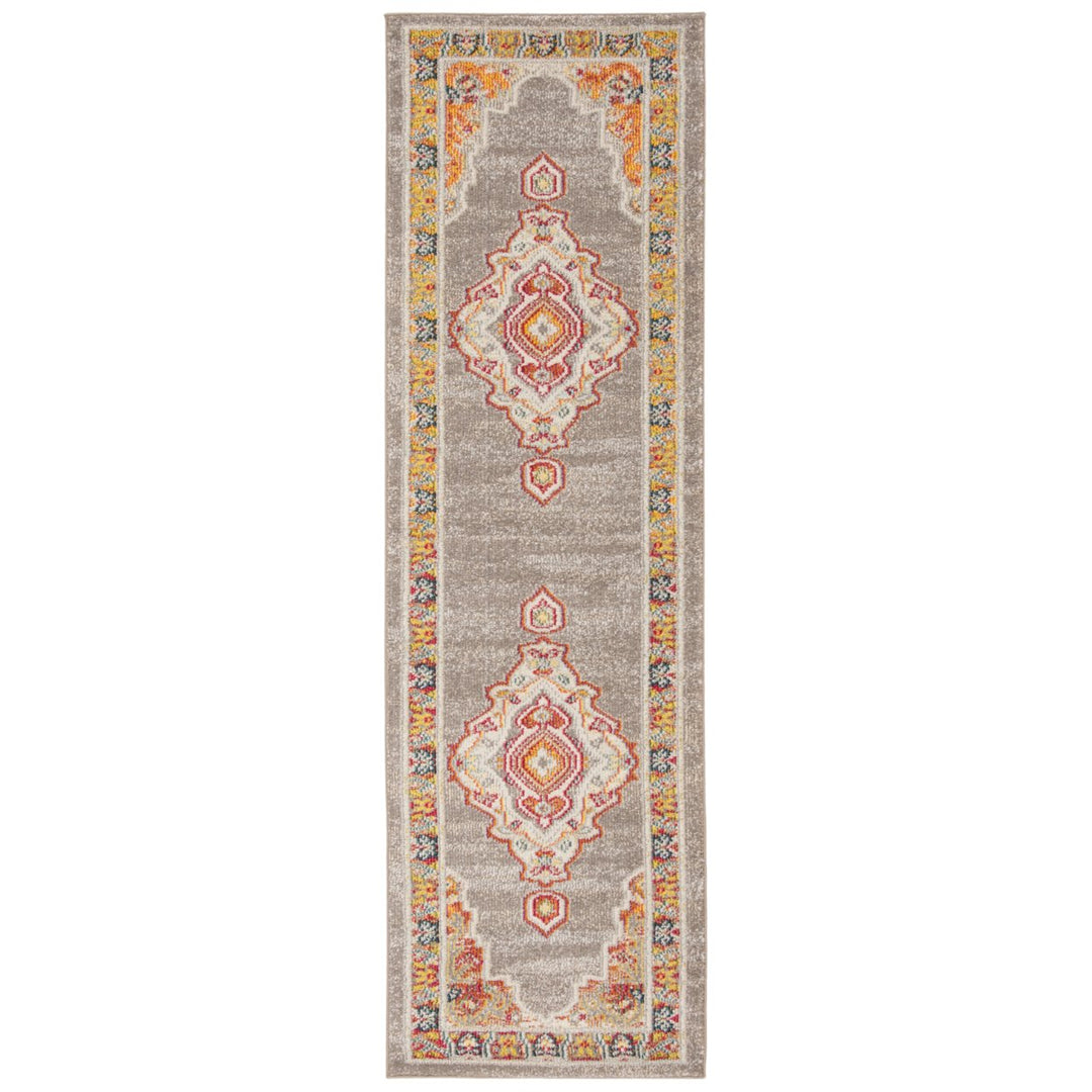 SAFAVIEH Phoenix Collection PHX158T Orange / Grey Rug Image 1