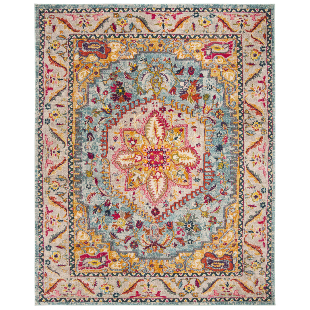 SAFAVIEH Phoenix Collection PHX153K Turquoise / Beige Rug Image 8