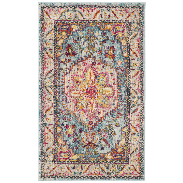 SAFAVIEH Phoenix Collection PHX153K Turquoise / Beige Rug Image 9