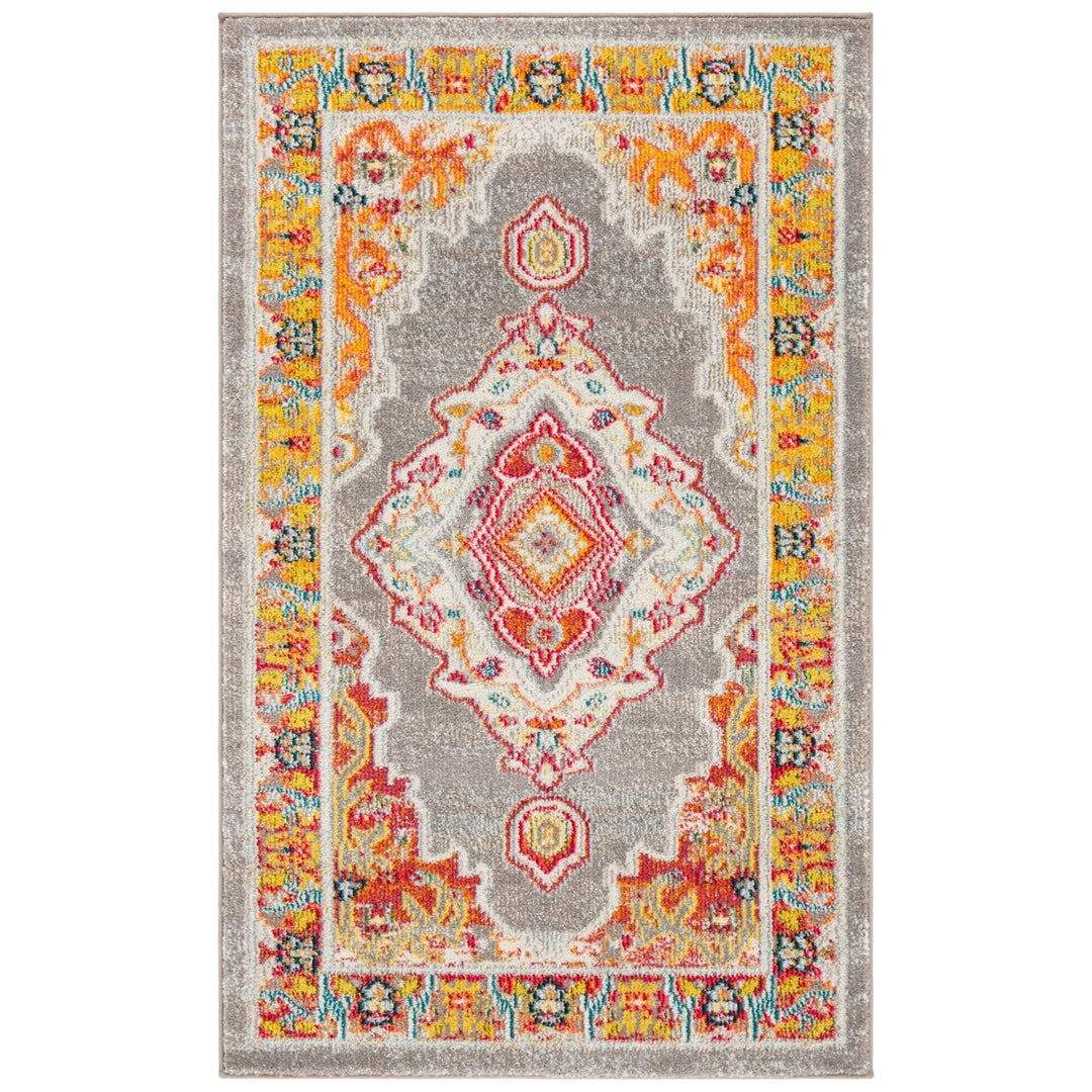 SAFAVIEH Phoenix Collection PHX158T Orange / Grey Rug Image 5