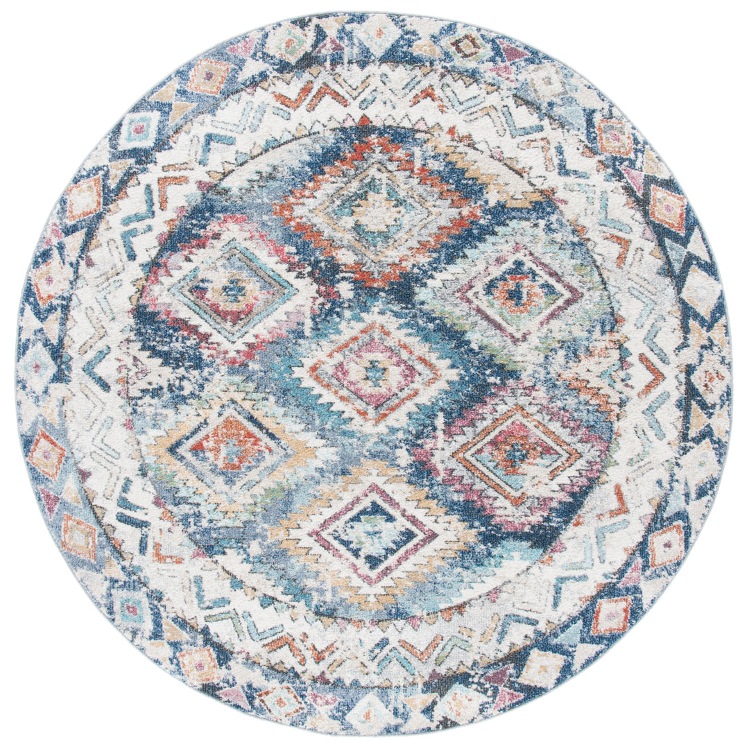 SAFAVIEH Phoenix Collection PHX274M Blue / Ivory Rug Image 4