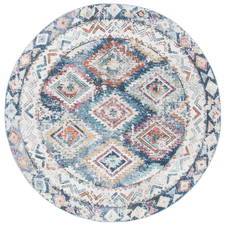 SAFAVIEH Phoenix Collection PHX274M Blue / Ivory Rug Image 4