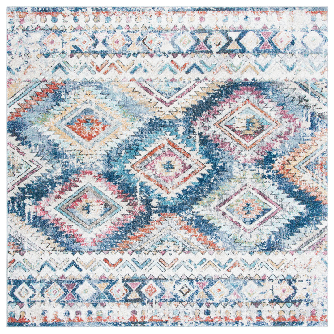 SAFAVIEH Phoenix Collection PHX274M Blue / Ivory Rug Image 6