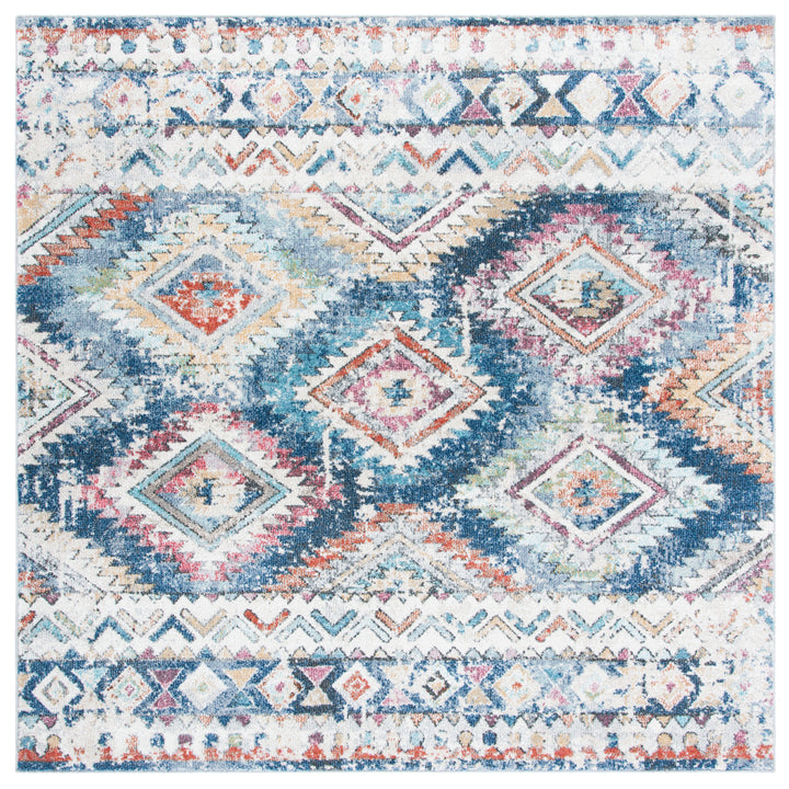 SAFAVIEH Phoenix Collection PHX274M Blue / Ivory Rug Image 6