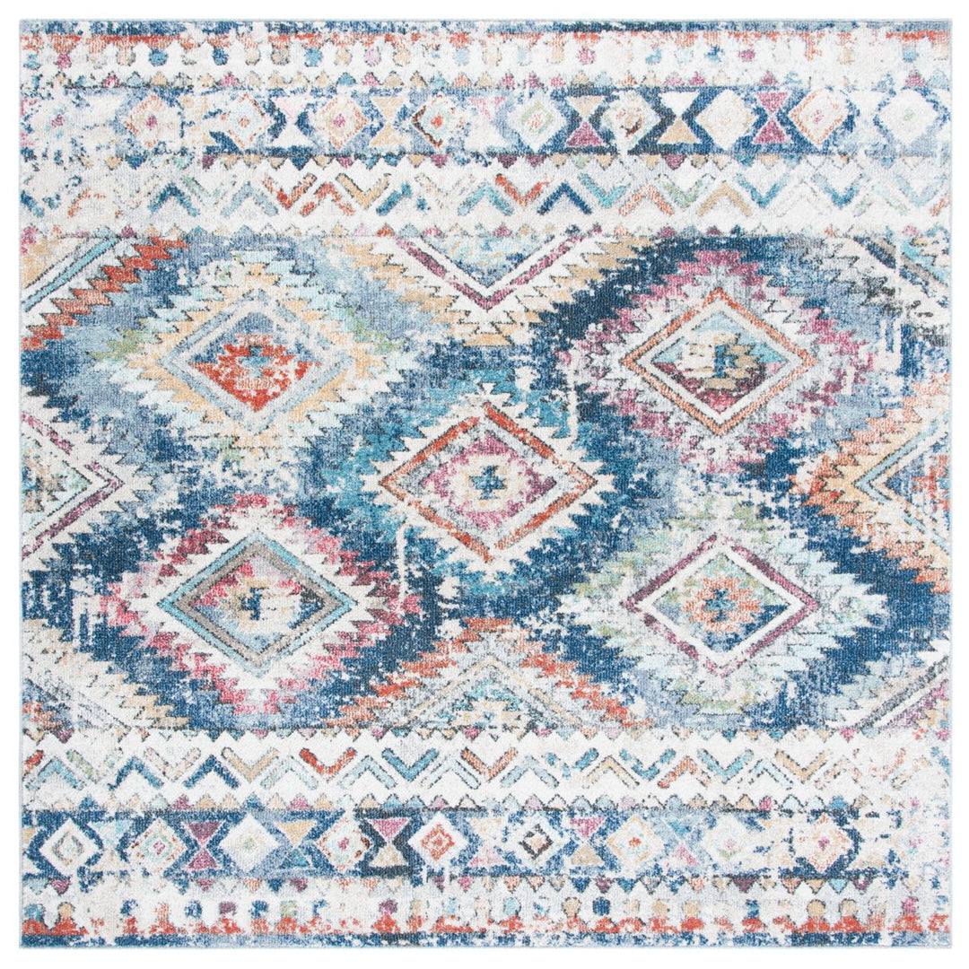 SAFAVIEH Phoenix Collection PHX274M Blue / Ivory Rug Image 1