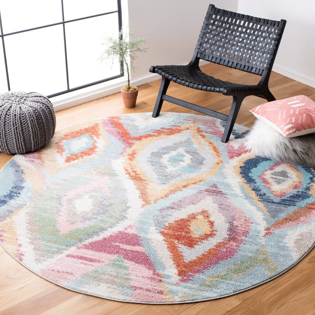 SAFAVIEH Phoenix Collection PHX290M Light Blue / Pink Rug Image 2