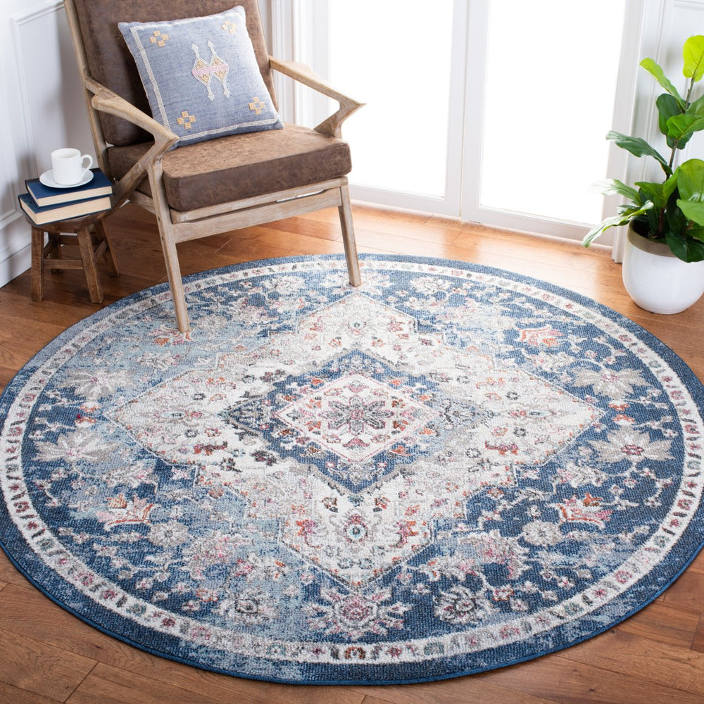 SAFAVIEH Phoenix Collection PHX293B Ivory / Blue Rug Image 2