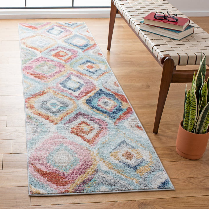 SAFAVIEH Phoenix Collection PHX290M Light Blue / Pink Rug Image 3