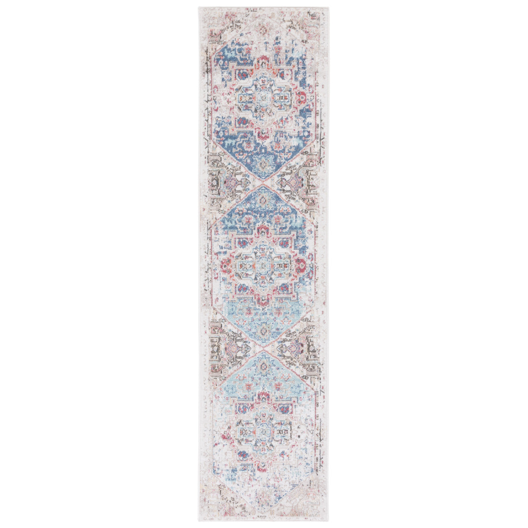 SAFAVIEH Phoenix Collection PHX521M Ivory / Blue Rug Image 1