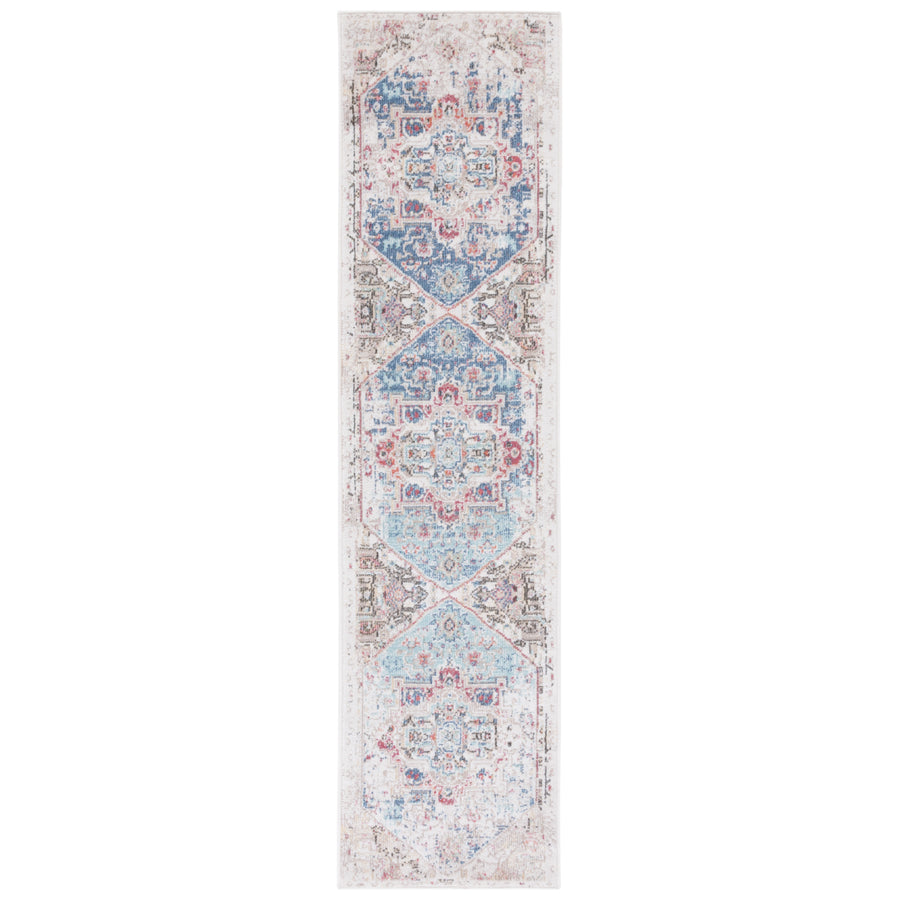 SAFAVIEH Phoenix Collection PHX521M Ivory / Blue Rug Image 1