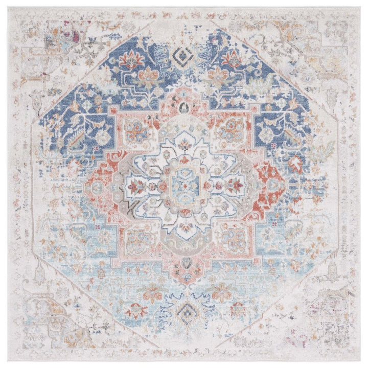 SAFAVIEH Phoenix Collection PHX521M Ivory / Blue Rug Image 2