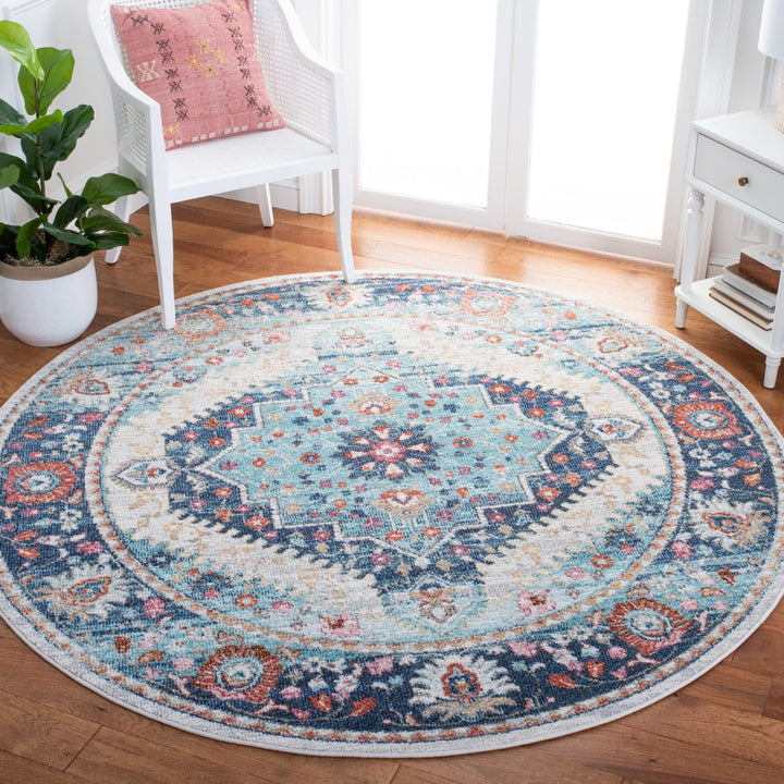 SAFAVIEH Phoenix Collection PHX291A Ivory / Blue Rug Image 2