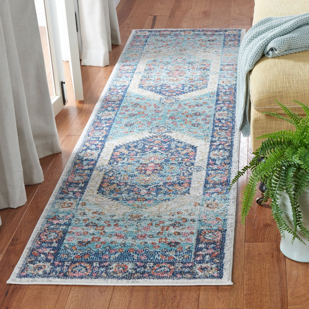 SAFAVIEH Phoenix Collection PHX291A Ivory / Blue Rug Image 3