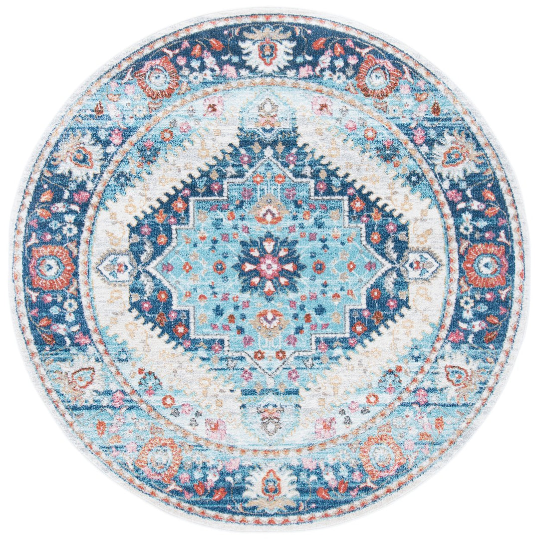 SAFAVIEH Phoenix Collection PHX291A Ivory / Blue Rug Image 4