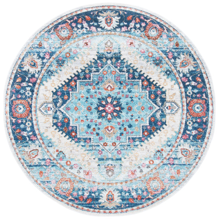 SAFAVIEH Phoenix Collection PHX291A Ivory / Blue Rug Image 1